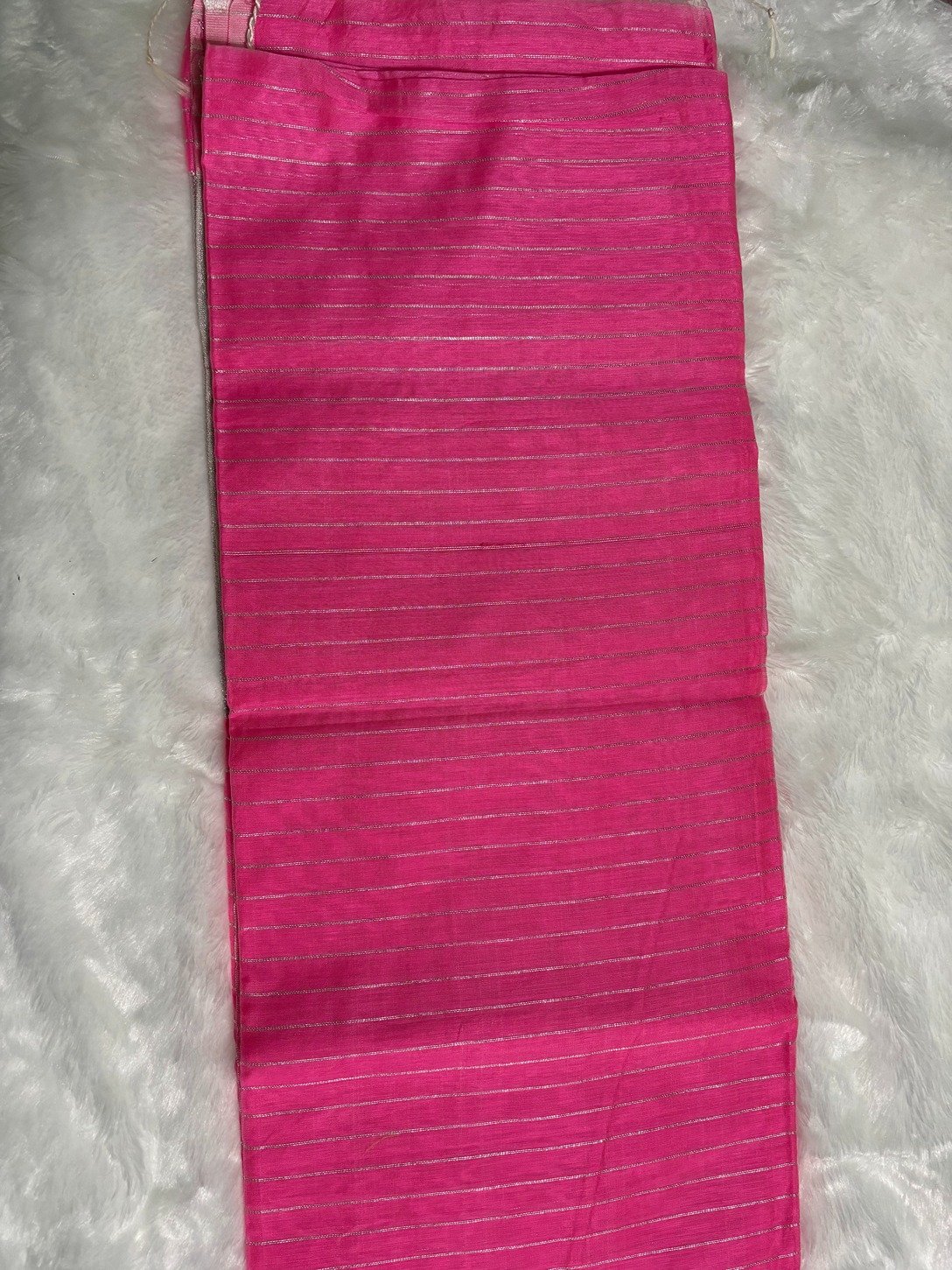 Pink Silver Zari Linen Silk Saree